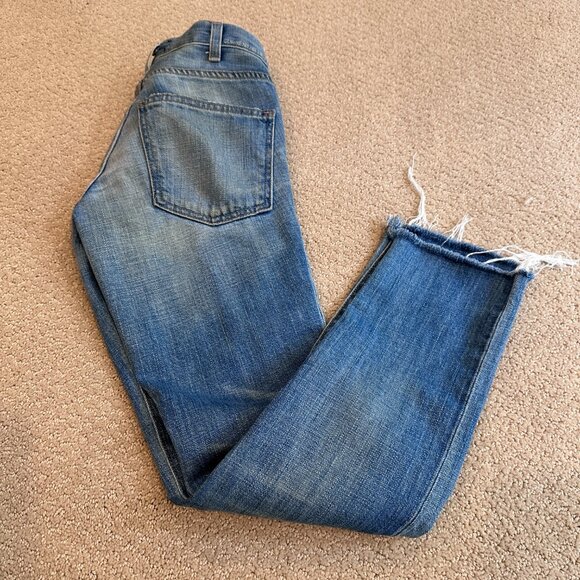 Current/Elliott Boyfriend Jeans Tattered Destroy Boho Raw Hem Size 24 #1968-0001 - Picture 13 of 13